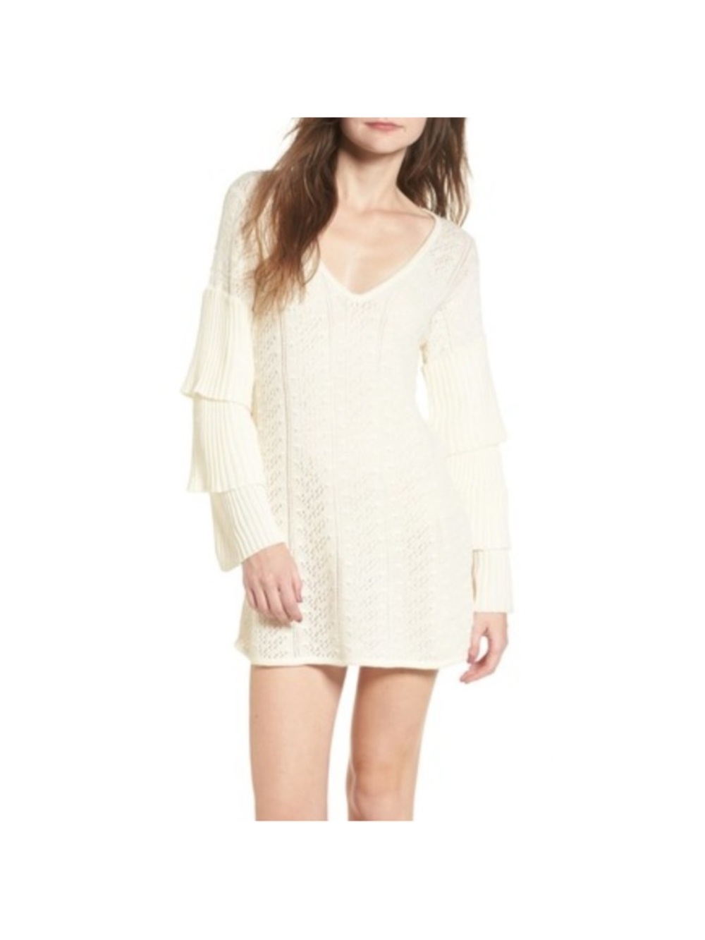 Tularosa Scout‎ knit ruffle sleeve dress Size Large NWT